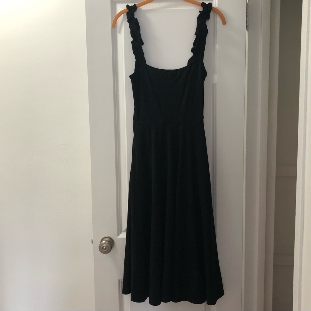 Reformation black midi dress, XS